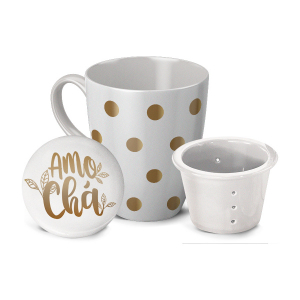 CANECA INFUSOR 300ML AMO CHÁ