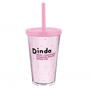 COPO CANUDO 550ML DINDA POÁ