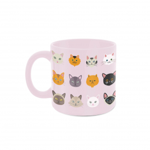 CANECA 330ML ROSA RAÇA GATOS
