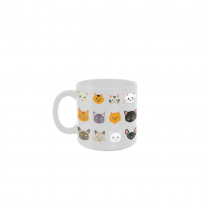 CANECA 100ML BRANCA RAÇA GATOS