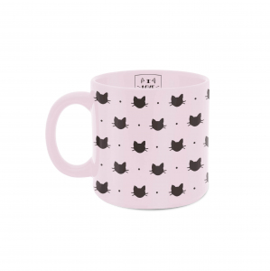CANECA 330ML ROSA CATS