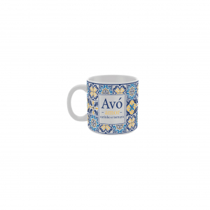 CANECA 100ML BRANCA AVÓ AZULEJO PORTUGUES