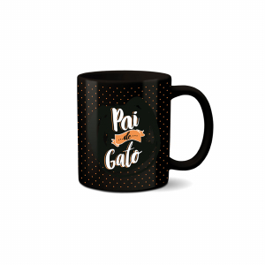 CANECA 330ML PRETA PAI DE GATO
