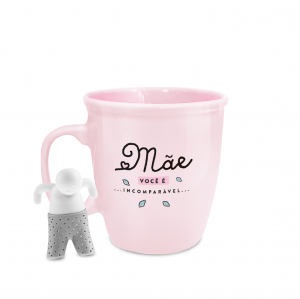 CANECA COM INFUSOR SILICONE MÃE INCOMPARÁVEL