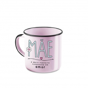 CANECA ESMALTADA 370ML MÃE EXPRES. DO AMOR