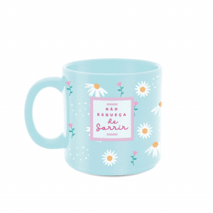 CANECA 330ML TIFFANY  NÃO SE ESQUEÇA DE SORRIR