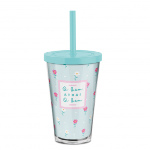 COPO CANUDO 550ML O BEM ATRAI O BEM