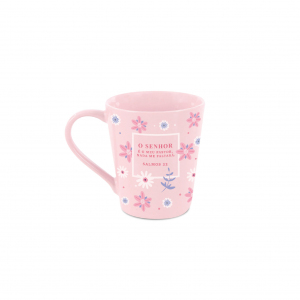 CANECA TRENDY 120ML ROSA O SENHOR É MEU PASTOR