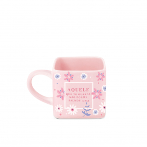 CANECA QUADRADA ROSA AQUELE QUE TE GUARDA
