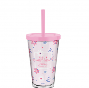COPO CANUDO 550ML DEUS É O NOSSO REFUGIO FEM.