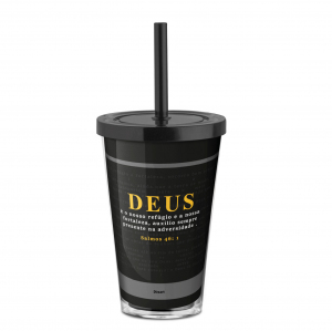 COPO CANUDO 550ML DEUS É O MEU REFUGIO MASC.