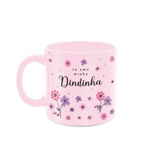 CANECA 330ML ROSA DINDINHA