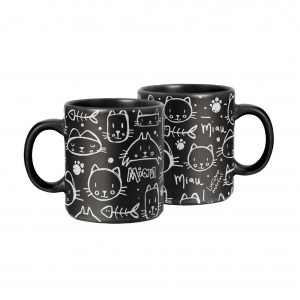 CANECA 100ML PRETA PAI DE GATO L.M