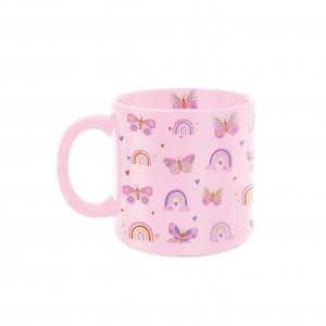 CANECA 330ML ROSA BORBOLETAS