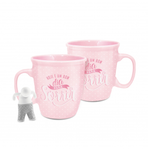 CANECA COM INFUSOR SILICONE É UM BOM DIA