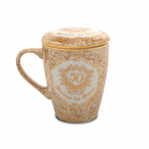 JOGO DE CANECAS INFUSOR 300ML BODAS OURO (2 peças)