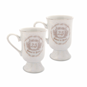 JOGO CANECA IRLANDESA BODAS PRATA (2 peças)