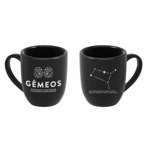 CANECA 350ML PRETA GEMEOS