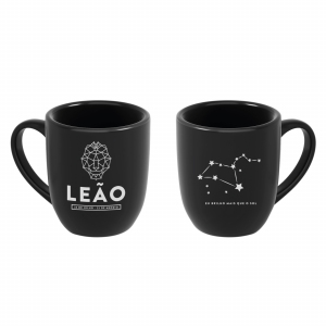 CANECA 350ML PRETA LEÃO