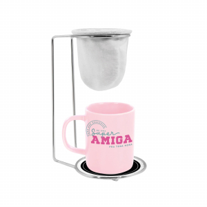 KIT CAFÉ PORCELANA 140ML BRANCA SUPER AMIGA
