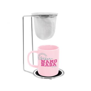 KIT CAFÉ PORCELANA 140ML BRANCA SUPER NAMORADA