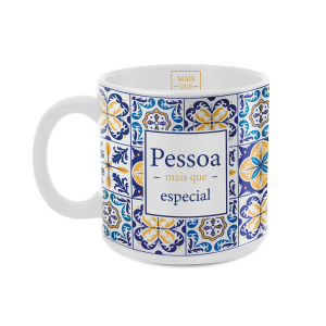 CANECA 330ML BRANCA ESPECIAL AZULEJO PORTUGUES