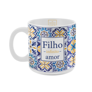 CANECA 330ML BRANCA FILHO AZULEJO PORTUGUES