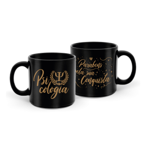 CANECA 330ML PRETA PSICOLOGIA