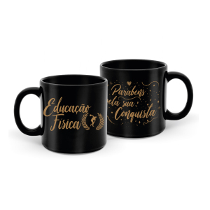 CANECA 330ML PRETA ED.FISICA