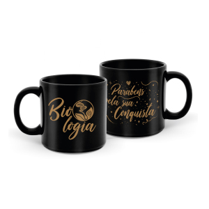 CANECA 330ML PRETA BIOLOGIA