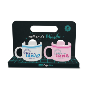 CONJUNTO CANECA 100ML SUPER IRMÃO/IRMÃ