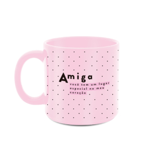 CANECA 330ML ROSA AMIGA POÁ