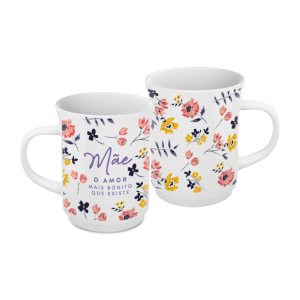CANECA AMERICANA 220ML BRANCA MÃE AMOR MAIS BONITO