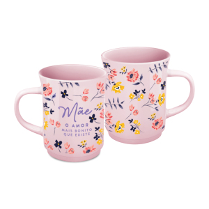 CANECA AMERICANA 220ML ROSA MÃE AMOR MAIS BONITO