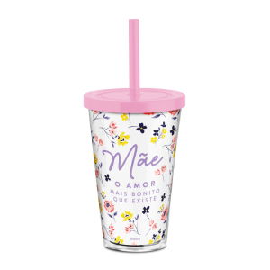COPO CANUDO 550ML MÃE AMOR MAIS BONITO