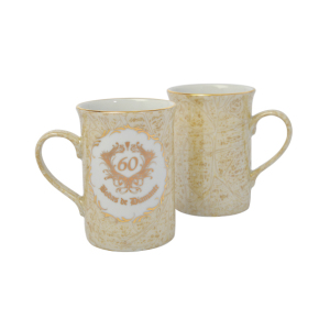 JOGO DE CANECAS 240ML BODAS DIAMANTE (2 peças)