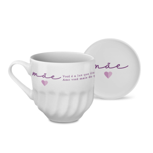 XÍCARA DE  CHÁ C/ PIRES-TAMPA PORCELANA 250ML