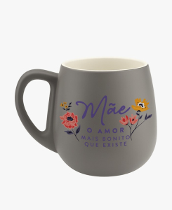 CANECA BALL 440ML CINZA MÃE AMOR MAIS BONITO