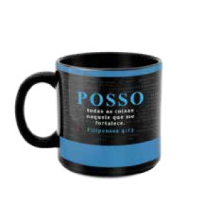 CANECA 100ML PRETA  POSSO TODAS AS COISAS
