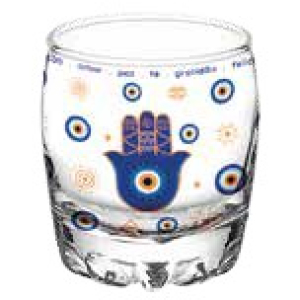 COPO MINI WHISKY VIDRO OLHO GREGO 80ML